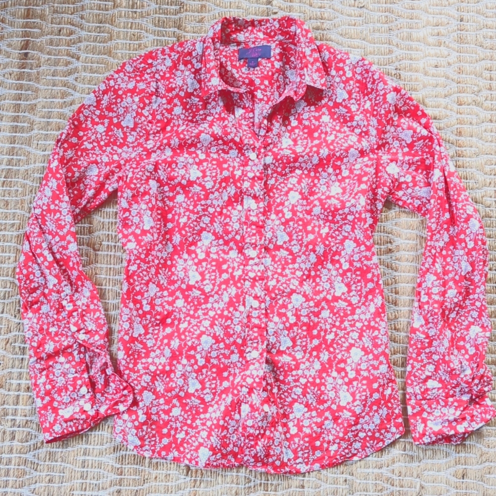 J.Crew x Liberty Red Floral Shirt